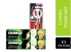 Combo 2 Closeup Thơm Mát Tự Nhiên Dầu Quất & Thảo Dược 180g + bộ 2 bàn chải charcoal