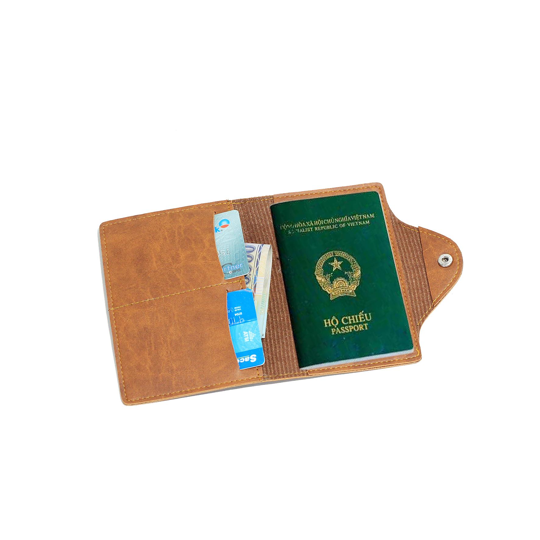 Ví da đựng passport hộ chiếu CNT VN19 cao cấp