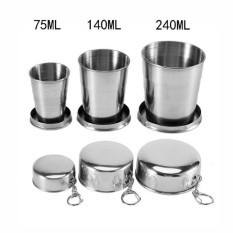 BỘ 3 CỐC INOX GẤP GỌN CHẤT LIỆU THÉP KHÔNG GỈ