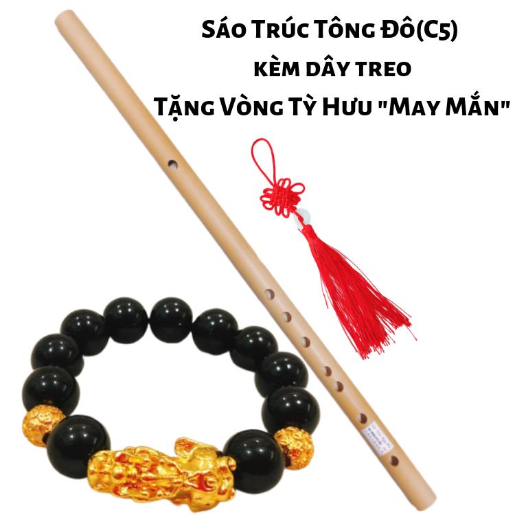 Sáo Trúc Tông Đô - Kèm Dây Treo - Tặng Vòng Tỳ Hưu May Mắn