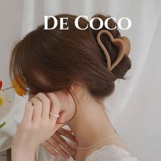 Kẹp tóc trái tim Hàn Quốc Loveline, kẹp càng cua nhựa lì vintage decoco.accessories