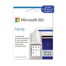 [DUY NHÂT 12.12 VOUCHER 100k]Phần mềm Microsoft 365 Family | 12 tháng | Dành cho 6 người| 5 thiết bị/người | Trọn bộ ứng dụng Office | 1TB lưu trữ OneDrive