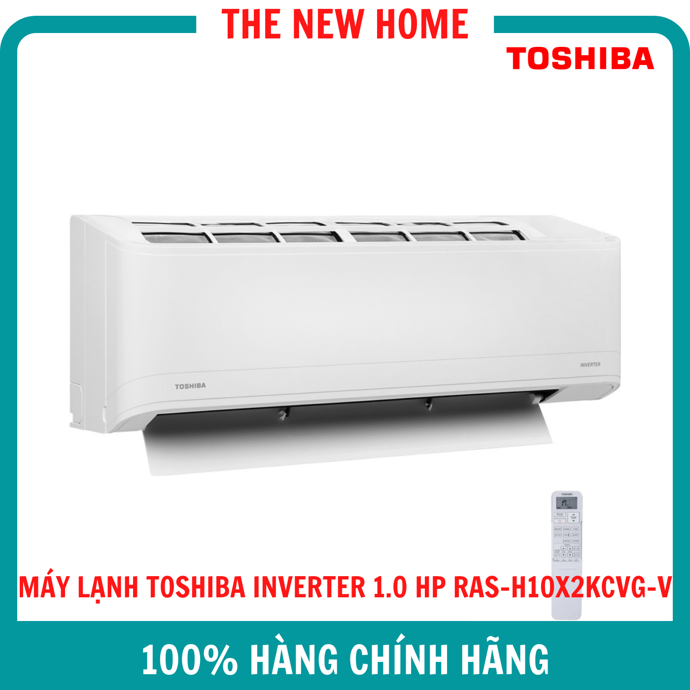 Máy Lạnh Toshiba Inverter 1 HP RAS-H10X2KCVG-V - Làm Lạnh Nhanh, Tiết Kiệm Điện - Hàng Chính Hãng
