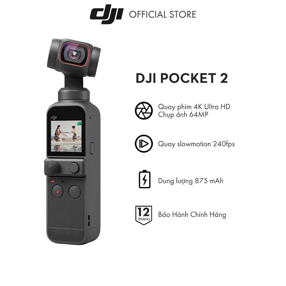 DJI Osmo Pocket 2 Máy quay phim Chống Rung 4K 60fps Hàng chính hãng Bảo hành 12 tháng 1 Đổi 1