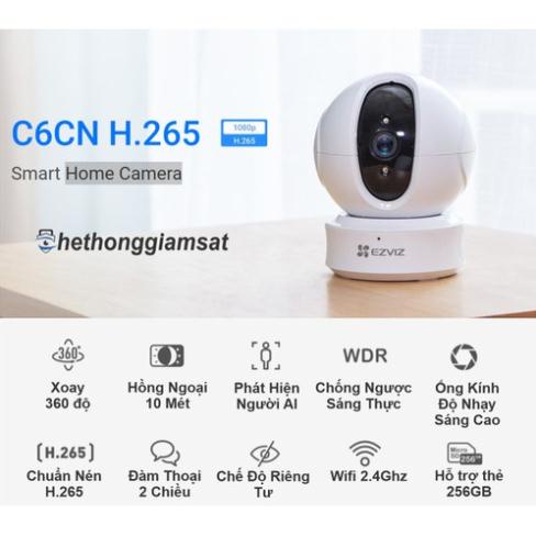 [HOT] Camera IP Wifi Ezviz C6CN 1080p SmartHome Thông Minh AI Nhận Diện Người chính hãng bảo hành 2 năm
