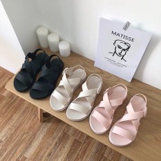Giày Sandal Nữ Nhựa Dẻo Đi Mưa Hapu (Đen, Hồng, Kem)