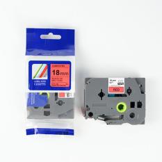 Nhãn in CPT-441 tương thích máy in nhãn Brother P-Touch – Nhãn in chữ đen nền đỏ khổ 18mm
