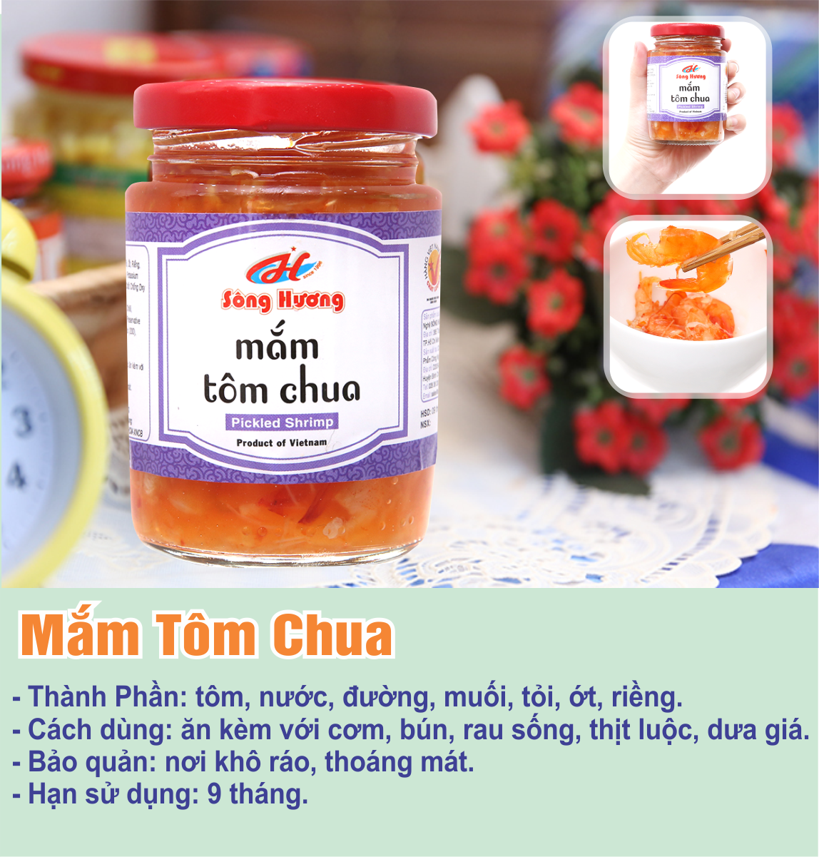 Mắm Tôm Chua Sông Hương Foods Hũ 430g - Làm quà Tết , ăn kèm chả lụa , bánh chưng...