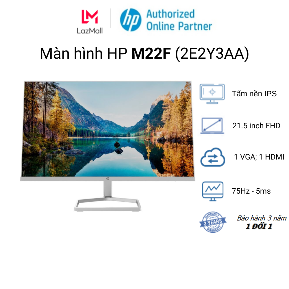 [11/11 Voucher 500K] Màn hình HP M22f 2E2Y3AA 21.5 inch FHD IPS