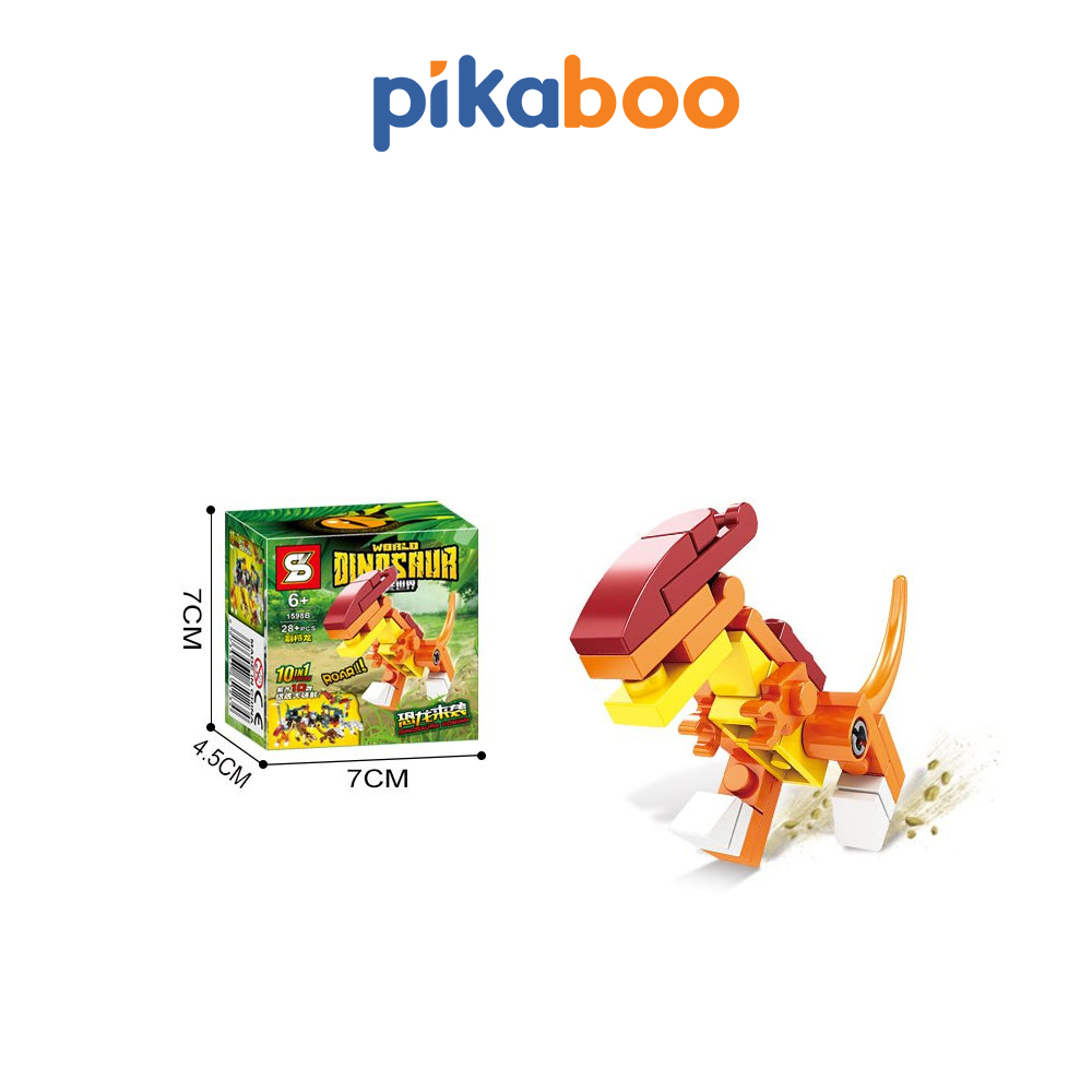 Đồ chơi xếp hình khủng long mini Pikaboo cho bé
