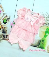 Body đùi phối ren dễ thương cho bé gái từ 5 – 10 kg. Áo liền quần bé gái