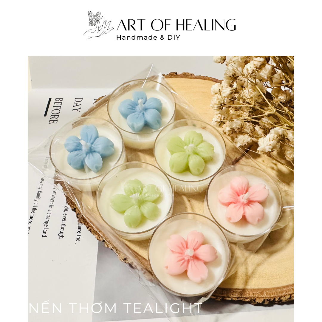 AOH - Art of Healing - Nến thơm Tealight - Hoa đào - Quà tặng Đám cưới, Decor,... - Handmade...