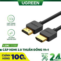 Dây cáp HDMI 2.0 UGREEN HD121 thuần đồng 19 + 1 dài 1.5m 2m – Tương thích với SmartTV, đầu DVD, Set top box, máy chiếu