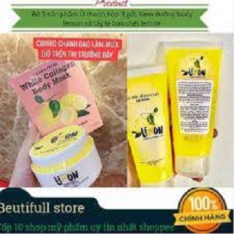 COMBO 3 SẢN PHẨM KEM DUONG TRANG BODY LEMON 250G VÀ U TRANG BODY LEMON HOP 3 GOI VÀ GEL...