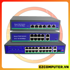 Switch POE Cho Hệ Thống Camera POE 48V 6 port (4+2) 10 port (8+2) 10/100Mbps