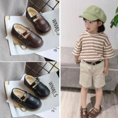 Giày Búp Bê Bé Gái Dễ Thương MGBABY Phong Cách Hàn Quốc Màu Đen Trắng Size 21-30 Mã BIN03