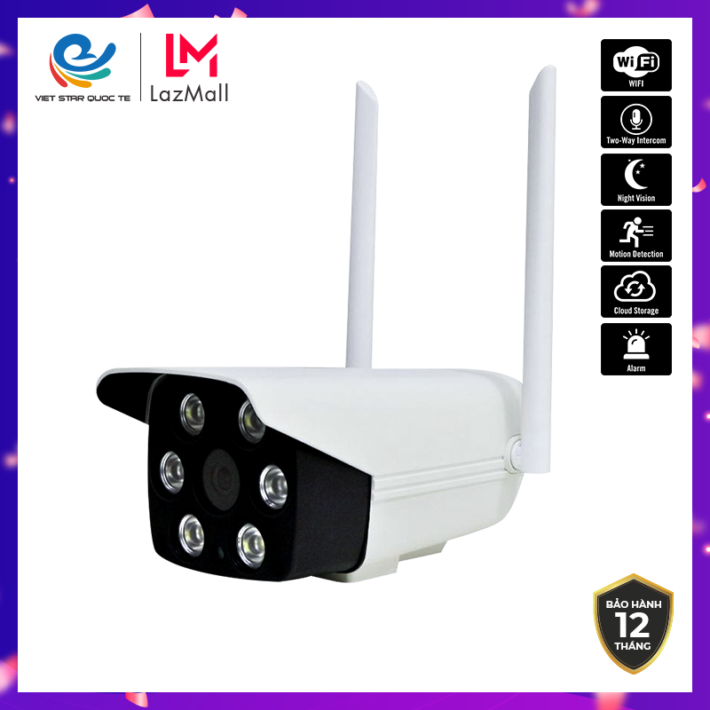 Camera Wifi IP VIET STAR ngoài trời 23DK200 2.0MP- Độ phân giải Full HD 1080P-Chức năng phát hiện chuyển động- Ban đêm hỗ trợ đèn LED thấy màu cực rõ- Bảo hành 12 tháng. 23DK200
