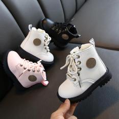 Giày boot trẻ em giày cao cổ lót lông cho cả bé trai và bé gái