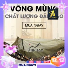 Võng mùng 2 lớp xếp gọn có lớp mùng chống muỗi cao cấp Ánh Sao (137 * 220 cm) – Vải dù dày dành cho dân đi phượt, dã ngoại – Họa tiết rằn ri