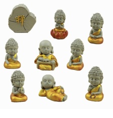 Bộ 9 tượng Phật tuyệt đẹp gốm sứ giúp mang lại nhiều sự may mắn, tài lộc cho gia đình bạn- phù hợp trang trí xe hơi, bàn làm việc, kệ tủ,…