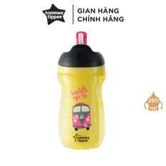 Bình uống nước giữ nhiệt có ống hút cho bé Tommee Tippee 260ml – Insulated Straw Vàng
