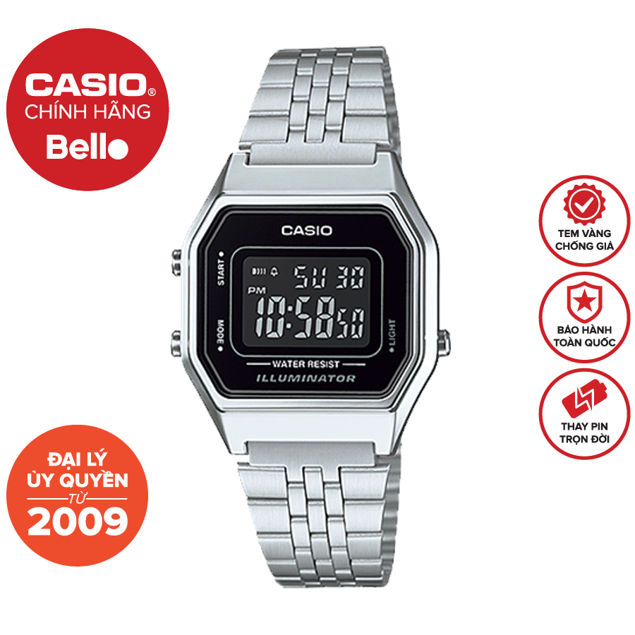 Đồng hồ Casio Nữ LA680WA-1B bảo hành chính hãng 1 năm – Pin trọn đời