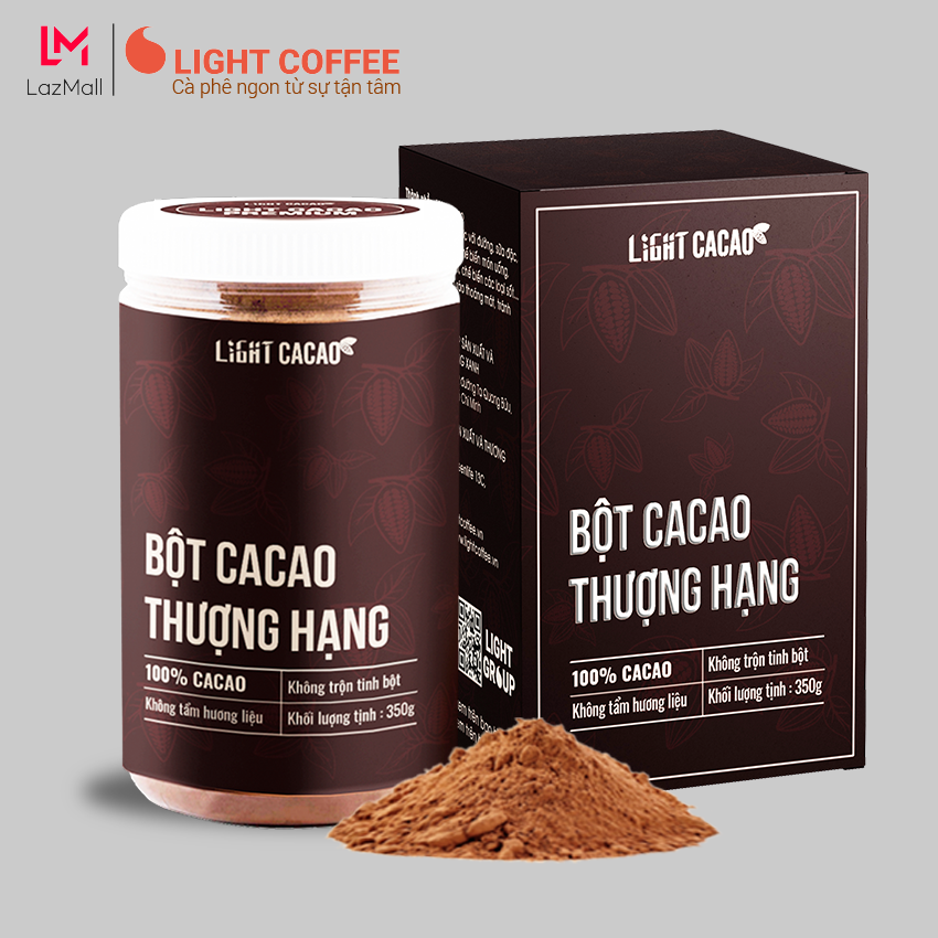 Bột cacao Thượng hạng cao cấp , nguyên chất không đường Light Cacao – Hũ 350g Cocoa Premium