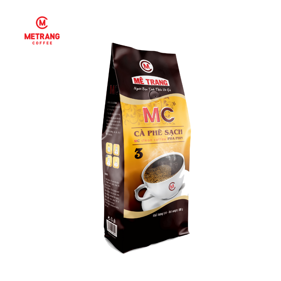 Cà Phê Sạch Mê Trang 3 (MC3) - túi 500g - cà phê nguyên chất