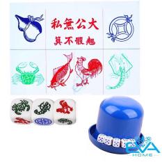 Bộ Đồ Chơi Bầu Cua Xúc Xắc Nhựa Kèm Hộp Lắc Tặng 5 viên Xí Ngầu Nhựa