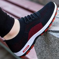 Giày thể thao nam, sneaker nam dáng lười, đế cao su, ma sát cao, đi êm – 3 màu đen, đen đỏ, ghi G111
