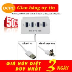 Bộ Chia 4 Cổng USB OTG HUB, HUB USB OTG CAO CẤP – THIẾT BỊ KẾT NỐI ĐIỆN THOẠI VỚI BÀN PHÍM VÀ CHUỘT CHƠI GAME MOBILE, KẾT NỐI CHUỘT VÀ BÀN PHÍM CÙNG LÚC VỚI ĐIỆN THOẠI
