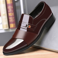 WHITBY Men’s Leather Office Shoes in Luxurious High Gloss Leather for Weddings – INTL Glossy Leather Soft Rubber Sole Office Shoes
