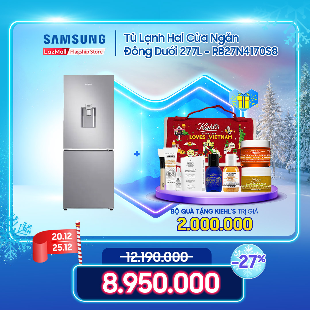 Tủ lạnh hai cửa Ngăn Đông Dưới Samsung 277L (RB27N4170S8/SV) - REF