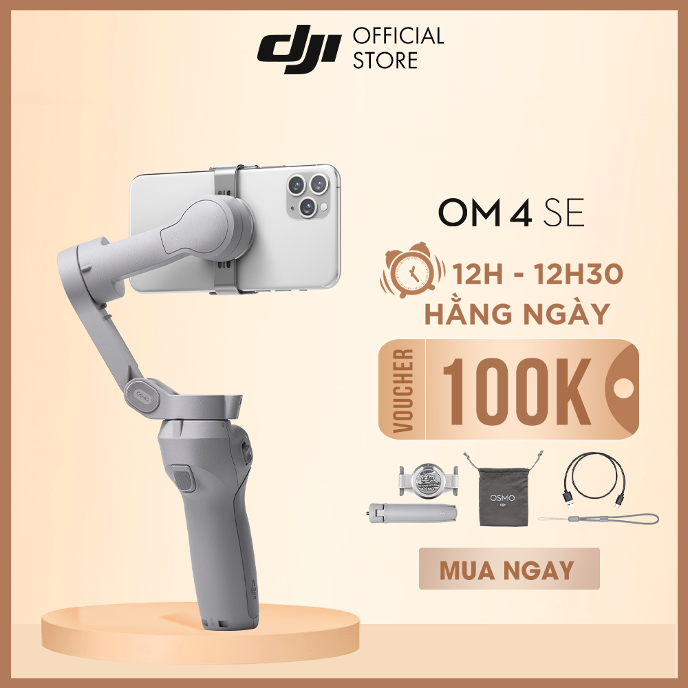 DJI Osmo Mobile 4 SE Tay cầm gimbal chống rung điện thoại Hàng chính hãng
