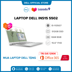 Tặng OFFICE 365 BẢN QUYỀN|TRẢ GÓP 0%|FREESHIP| Laptop DELL INS15 5502 i5-1135G7 Ram 8GD4 512G SSD 15.6FHD Win 10 Bản Quyền/BẠC/(1XGR11)