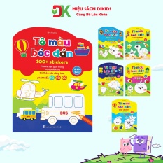 Sách – Tô màu bóc dán 100+ stickers song ngữ Anh Việt 6 cuốn