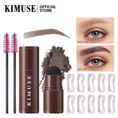 KIMUSE One Step Eyebrow Stamp Shaping Kit – Brow Powder Stamp Makeup with 10 Reusable Eyebrow Stencils Eyebrow Razor and Eyebrow Pen Brushes, Long Lasting Buildable Eyebrow Makeup