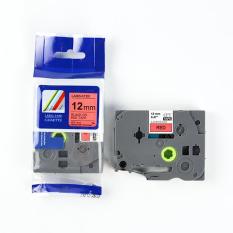 Nhãn in CPT-431 tương thích máy in nhãn Brother P-Touch – Nhãn in chữ đen nền đỏ khổ 12mm