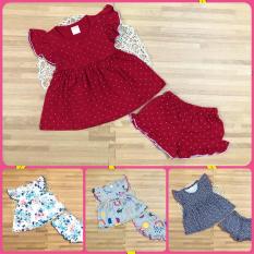 COMBO 4 BỘ CÁNH TIÊN DỄ THƯƠNG CHO BÉ GÁI-Tay phồng cánh tiên dáng áo váy siêu xoè, quần ngắn – Bộ bánh bèo cho bé gái 7-18kg(Chọn màu theo combo)