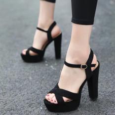 Giày cao gót Sandal đúp 12cm bản chéo