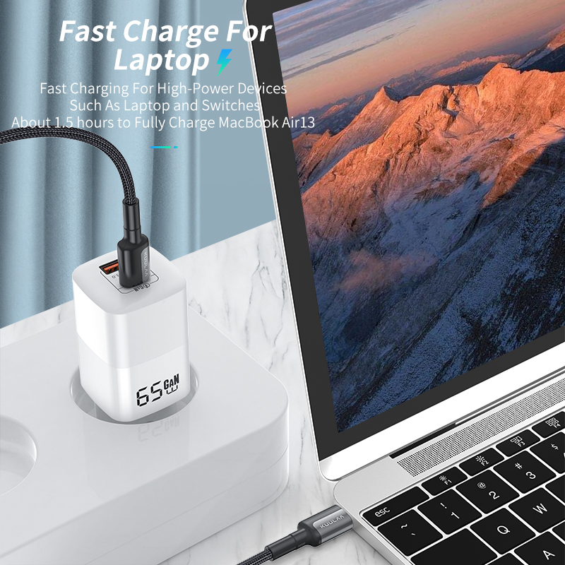 KUULAA Bộ sạc 65W GaN2 Fast Charger Type C USB Charger for iPhone 14 Pro Max Samsung Sạc Nhanh Cho...