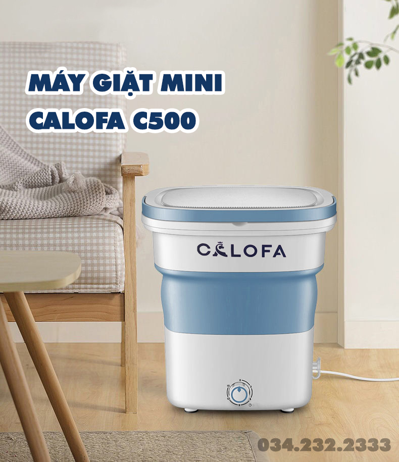 [HÀNG CHÍNH HÃNG - BẢO HÀNH 24 THÁNG] Máy giặt mini Calofa C500 kèm chế độ vắt khô, khối lượng...