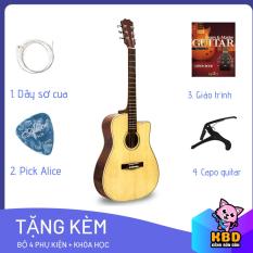 [TẶNG APP HỌC ĐÀN] Đàn Guitar Acoustic KBD -10 + pick gảy , giáo trình online hướng dẫn cho người mới tập chơi.