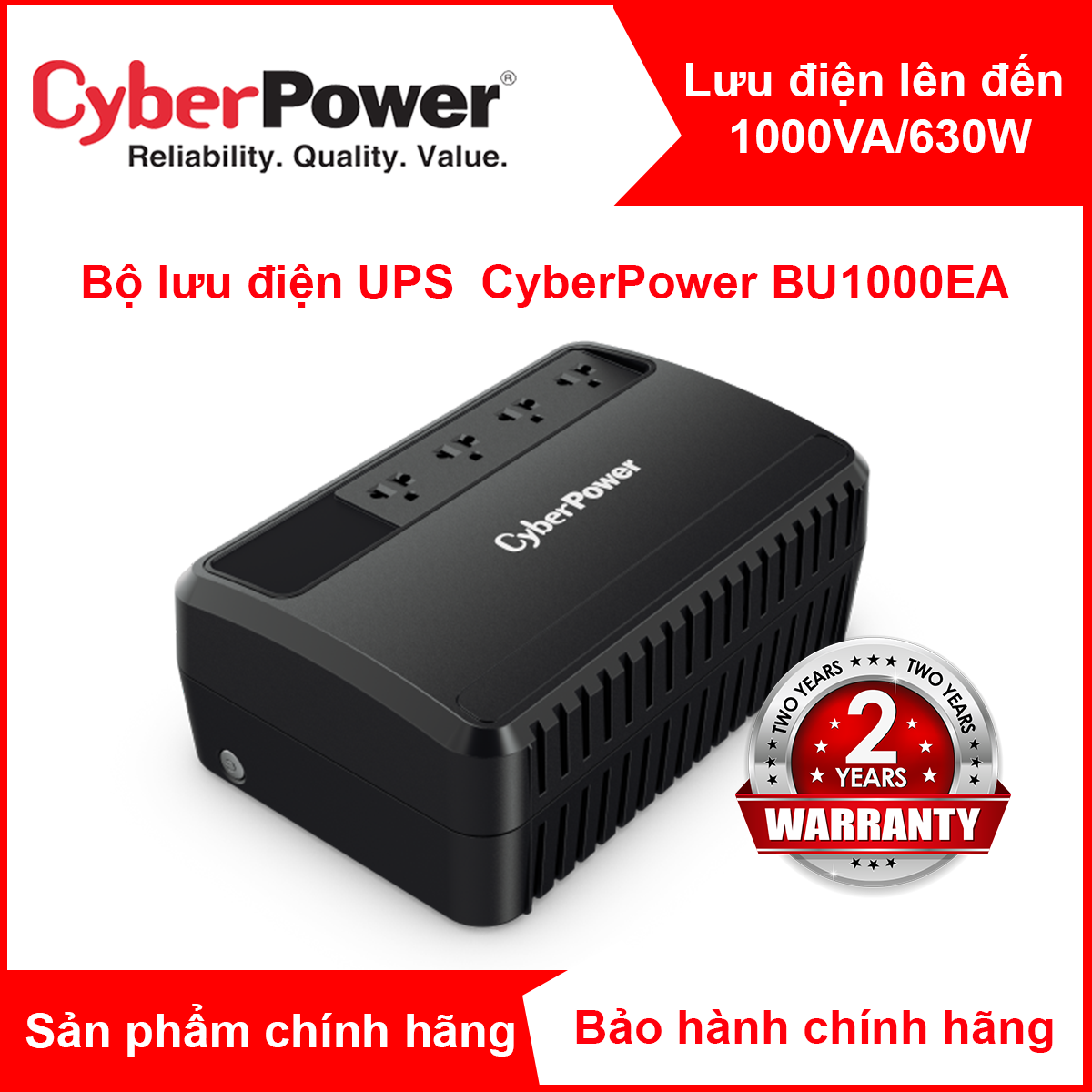 Bộ chống sốc điện/bộ lưu điện UPS CyberPower BU1000EA / BU1000E / BU1000 – 1000VA/630W