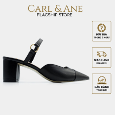 Carl & Ane – Giày gót vuông mũi nhọn thời trang công sở cao 5cm màu đen – CL024