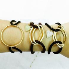 Dây cột tóc Hàn Quốc đa năng phối kiềng kim loại charm trái tim C04.8 (Hình tròn)