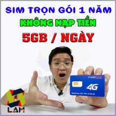 Sim 4G Mobifone 5Gb 1 Ngày – 1 Tỷ Gb Tốc Độ 3Mbps – Trọn gói 12 Tháng KHÔNG NẠP TIỀN (12MDT50/12FD50) eSIM 5G