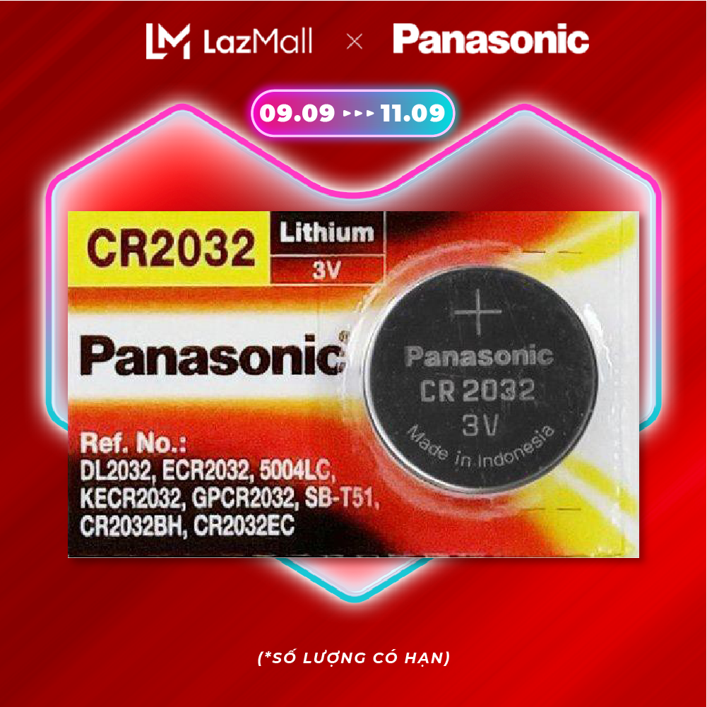 Vỉ 5 viên Pin nút Panasonic 3V CR-2032/5BN – Hàng Chính Hãng