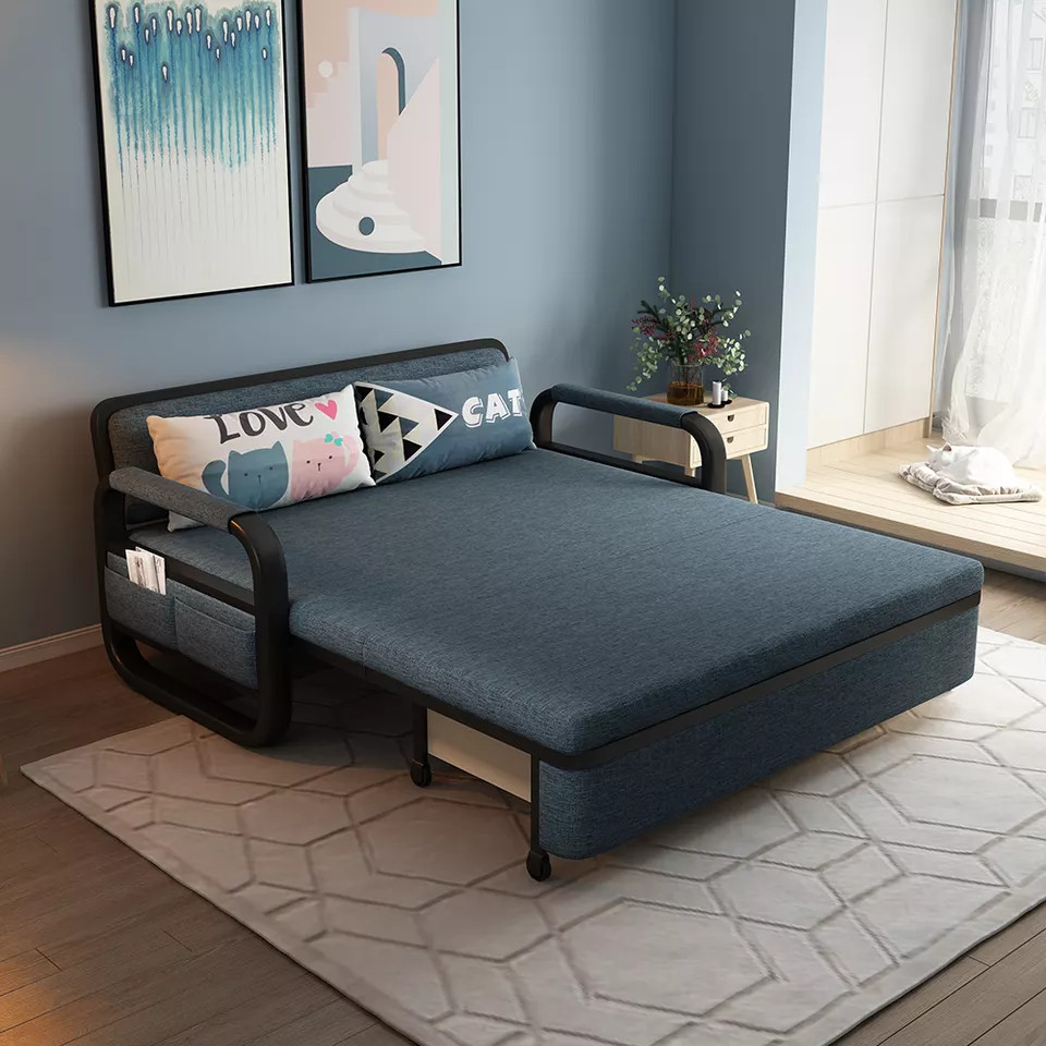 Sofa giường gấp gọn thông minh có ngăn chứa đồ , Kích thước 1m58 x 1m9 hàng nhập khẩu cao...