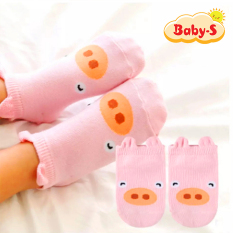 Tất vớ chống trượt cổ thấp cho bé trai và bé gái từ 0-4 tuổi chất thun có giãn đàn hồi hình thú đủ màu sắc ngộ nghĩnh Baby-S – ST001